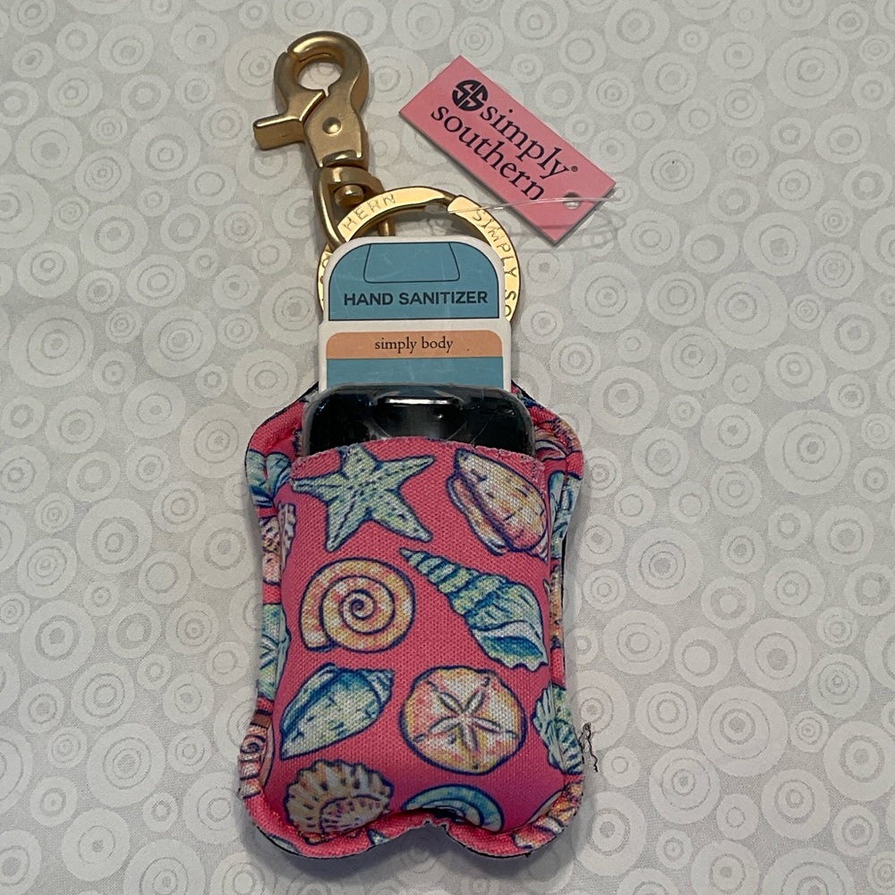 Simply Southern Colorful Seashell Sanitizer Holder Keychain